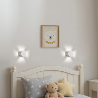 BAKAJI Σετ 2 Απλίκες Τοίχου 4 Led Λευκός Φωτισμός Ψυχρό Λευκό 6x6x5... BAKAJI Σετ 2 Απλίκες Τοίχου 4 Led Λευκός Φωτισμός Ψυχρό Λευκό 6x6x5...