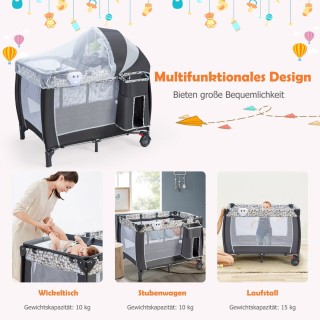 Costway Φορητό Παιχνιδόκρεβατο με Αποσπώμενο Δίχτυ και Λειτουργία Μ... Costway Φορητό Παιχνιδόκρεβατο με Αποσπώμενο Δίχτυ και Λειτουργία Μ...