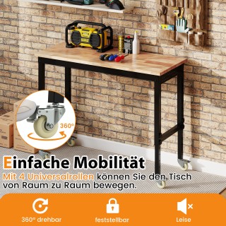 Costway Ρυθμιζόμενος Πάγκος Εργασίας με Ρόδες και 1100 kg Φορτίο με... Costway Ρυθμιζόμενος Πάγκος Εργασίας με Ρόδες και 1100 kg Φορτίο με...