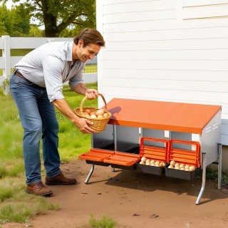 VEVOR Φωλιά Κότας 4 Θέσεων με Μηχανισμό Ανατροπής JSCDXJS4GJ26YRAG9...