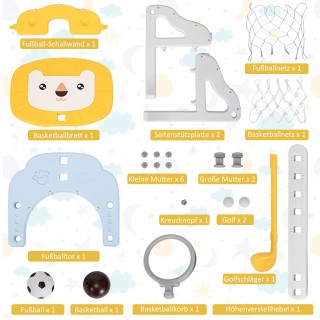 Costway Σετ Μπάσκετ 3-σε-1 για Παιδιά με Ρυθμιζόμενο Ύψος και Παιχν... Costway Σετ Μπάσκετ 3-σε-1 για Παιδιά με Ρυθμιζόμενο Ύψος και Παιχν...