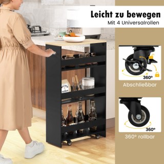 Costway Στενό καρότσι κουζίνας με 4 ράφια, 47,5 x 20 x 80,5 cm, Μα... Costway Στενό καρότσι κουζίνας με 4 ράφια, 47,5 x 20 x 80,5 cm, Μα...