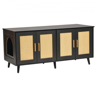 Κρυφή Ξύλινη Τουαλέτα Γάτας VEVOR με 2 Χώρους Μαύρη JSDMMSPWQ472J3... Κρυφή Ξύλινη Τουαλέτα Γάτας VEVOR με 2 Χώρους Μαύρη JSDMMSPWQ472J3...