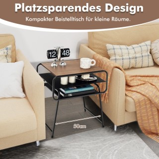 Costway  Τριώροφο βοηθητικό τραπέζι με ράφι αποθήκευσης Βιομηχανικό...