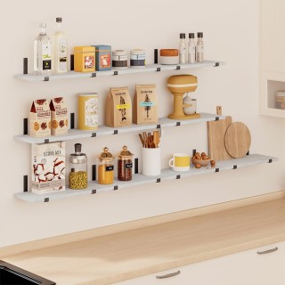 BAKAJI Σετ 10 Γκρι Ξύλινα Ράφια Τοίχου Εξοικονόμησης Χώρου 40.5x15... BAKAJI Σετ 10 Γκρι Ξύλινα Ράφια Τοίχου Εξοικονόμησης Χώρου 40.5x15...