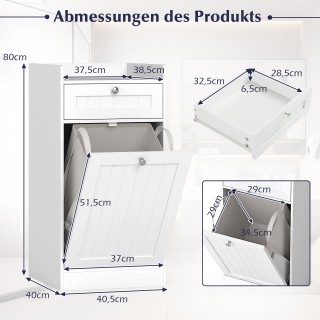 Costway Ντουλάπα Ρούχων με Ράφι και Συρτάρι για Μπάνιο 80 x 40,5 x ...