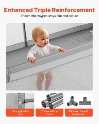 VEVOR Μεγάλο Βρεφικό Πάρκο 2000 x 1490mm με Μπάλες Ωκεανού YYEWSHLB...