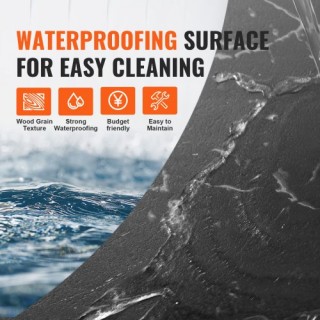 VEVOR Αυτοκόλλητα Πλακάκια Δαπέδου Μαύρο Μάρμαρο 12x12 50τμχ  ZZYXJ...