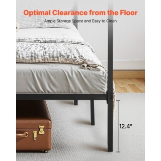 VEVOR Μεταλλικό Κρεβάτι King Size με Τέσσερις Κολόνες - Μαύρο HGCJS...