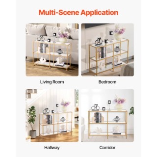 VEVOR Γυάλινο Τραπεζάκι Κονσόλας με 3 Επίπεδα, Χρυσό Πλαίσιο JSXGZ4... VEVOR Γυάλινο Τραπεζάκι Κονσόλας με 3 Επίπεδα, Χρυσό Πλαίσιο JSXGZ4...