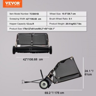 VEVOR Σαρωτής Γκαζόν 42 με Ρυμούλκηση, 12 cu.ft. Ρυθμιζόμενος TCSC... VEVOR Σαρωτής Γκαζόν 42 με Ρυμούλκηση, 12 cu.ft. Ρυθμιζόμενος TCSC...