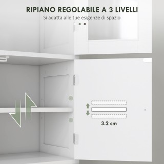 HOMCOM Κινητή Στήλη Μπάνιου με 3 Ντουλάπια και Πόρτες από Γυαλί και... HOMCOM Κινητή Στήλη Μπάνιου με 3 Ντουλάπια και Πόρτες από Γυαλί και...