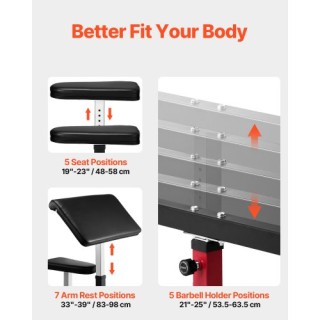 VEVOR Ρυθμιζόμενος Πάγκος Κάμψεων Δικεφάλων για Οικιακό Γυμναστήριο...