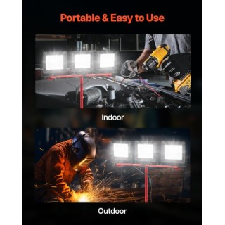 VEVOR Φορητό Τρίποδο LED Εργασιακού Φωτισμού με Τρεις Κεφαλές - 150...