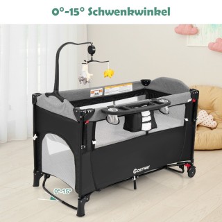 Costway Πολυλειτουργική 5-σε-1 Κούνια Μωρού με Ρυθμιζόμενο Ύψος κα... Costway Πολυλειτουργική 5-σε-1 Κούνια Μωρού με Ρυθμιζόμενο Ύψος κα...