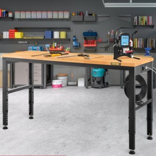 Ρυθμιζόμενος Πάγκος Εργασίας VEVOR 183x64cm με Ξύλινη Επιφάνεια & Μ...