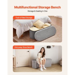 VEVOR Πτυσσόμενο Οβάλ Οθωμανικό Παγκάκι με Αποθηκευτικό Χώρο, Υποαλ...