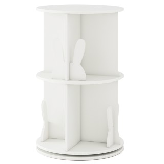 Costway Παιδική Περιστρεφόμενη Βιβλιοθήκη Λευκή με Χωρίσματα Λαγουδ...