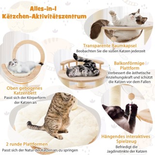Costway  Πολυλειτουργικό Δέντρο Αναρρίχησης Γάτας με Ρυθμιζόμενο Σχ...