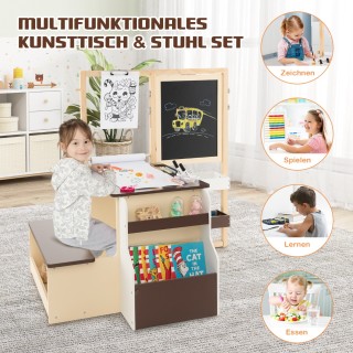 Costway  Πολυλειτουργικό Κέντρο Τέχνης για Παιδιά με Ρυθμιζόμενο Κα...