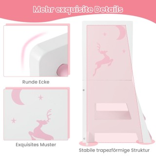 Πολυλειτουργικός Πύργος Εκμάθησης 2 σε 1 Χρώματος Ροζ COSTWAY HY10... Πολυλειτουργικός Πύργος Εκμάθησης 2 σε 1 Χρώματος Ροζ COSTWAY HY10...