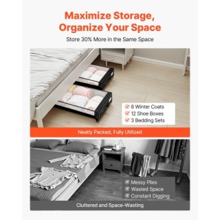 VEVOR Κάτω από το Κρεβάτι Αποθηκευτικός Χώρος με Ρόδες 30.3x18.5x6.... VEVOR Κάτω από το Κρεβάτι Αποθηκευτικός Χώρος με Ρόδες 30.3x18.5x6....