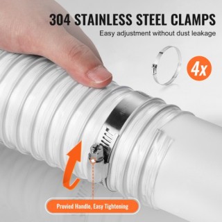 VEVOR  Εύκαμπτος Διαφανής Σωλήνας Συλλογής Σκόνης 2.5 x 20 PVC MGJC...