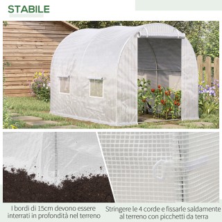 Outsunny  Θερμοκήπιο με Σήραγγα και 4 Παράθυρα και Είσοδο με Φερμου...