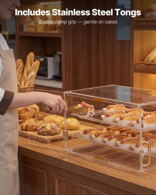 VEVOR Διόροφος Βιτρίνα Αρτοποιίας από Ακρυλικό, 526x400x305 mm, με ...