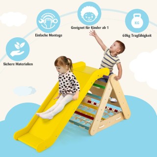 Costway  Τριγωνικό Αναρριχητικό Παιχνίδι με Τσουλήθρα για Παιδιά - ...