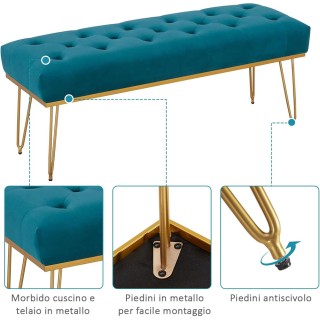 Shally Dogan Πεντάθεσιος Πάγκος σε Μπλε Ύφασμα για Είσοδο ή Υπνοδω... Shally Dogan Πεντάθεσιος Πάγκος σε Μπλε Ύφασμα για Είσοδο ή Υπνοδω...