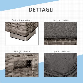 Outsunny Garden Lounge σε PE Rattan 8 τεμαχίων με γκρι δομή αλουμιν...