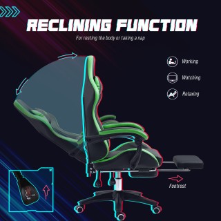 Καρέκλα Gaming Vinsetto με Ρυθμιζόμενο Ύψος και Ανακλινόμενη Πλάτη ...