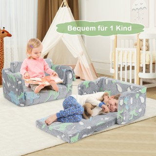 Costway Παιδικός Καναπές-Κρεβάτι με Κουβέρτα, Φωσφορίζων Flanell Υλ...