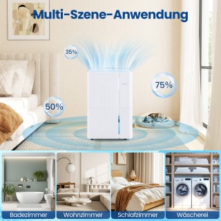 Costway Αθόρυβος Αφυγραντήρας 40L με 3 Λειτουργίες, Χρονοδιακόπτη 2...