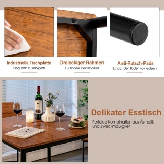 Costway Σετ Τραπεζαρίας 5 Τεμαχίων με Τραπέζι και 4 Σκαμπό Μπαρ Καρ...