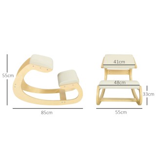 HOMCOM  Καρέκλα Γονυκλισίας με Κίνηση Κουνιστή, από Ύφασμα με Αίσθη...