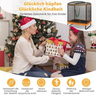 Τραμπολίνο 2 σε 1  με Προστατευτικό Δίχτυ και Κούνια με  με Προστατ...