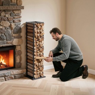 VEVOR Εσωτερική Ξυλιέρα 33 × 32 × 112 cm, Χωρητικότητα 45kg, Βαρέως...