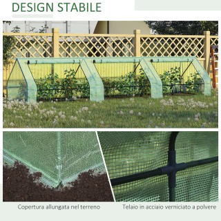 Outsunny  Μίνι Θερμοκήπιο για Φυτά Αδιάβροχο με 3 Ρολλά Εισόδου, απ...