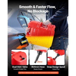 VEVOR Δοχείο Καυσίμου 19 Λ, Κόκκινο, με Στόμιο & Διαφανή Κλίμακα, Ρ... VEVOR Δοχείο Καυσίμου 19 Λ, Κόκκινο, με Στόμιο & Διαφανή Κλίμακα, Ρ...