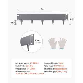 VEVOR Ανθεκτική Μεταλλική Περιμετρική Λωρίδα Κήπου σε Σκούρο Γκρι D... VEVOR Ανθεκτική Μεταλλική Περιμετρική Λωρίδα Κήπου σε Σκούρο Γκρι D...