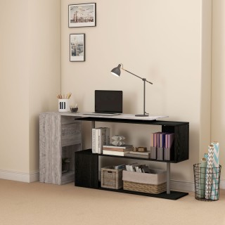 HOMCOM Γωνιακός Γραφείο Εξοικονόμησης Χώρου με Ράφι σε Σχήμα S από ... HOMCOM Γωνιακός Γραφείο Εξοικονόμησης Χώρου με Ράφι σε Σχήμα S από ...