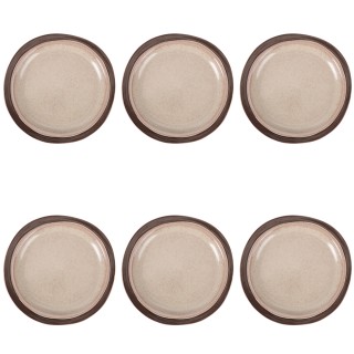 Villa DEste  Σετ 6 πιάτα φρούτου σε μπεζ χρώμα από γρανίτη με καφέ ...