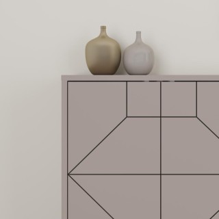 Shally Dogan Μπουφές Madia με 6 Πόρτες, Μοντέρνος Γεωμετρικός Σχεδι...