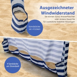 Costway Σκίαστρο με Αποσπώμενο Πλευρικό Τείχος & 8 Σάκους Άμμου & Τ...