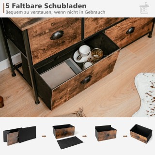 Costway  Πολυλειτουργική Συρταριέρα Αποθήκευσης με 5 Συρτάρια και Μ...