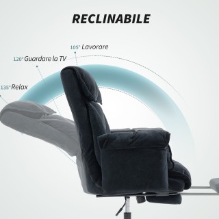 HOMCOM Περιστρεφόμενη Καρέκλα Γραφείου με Υποπόδιο, Ψηλή Πλάτη, Ρυθ... HOMCOM Περιστρεφόμενη Καρέκλα Γραφείου με Υποπόδιο, Ψηλή Πλάτη, Ρυθ...