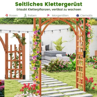 Costway Ξύλινη Αψίδα Κήπου για Αναρριχώμενα Φυτά - Κομψή Αψίδα Γάμο...