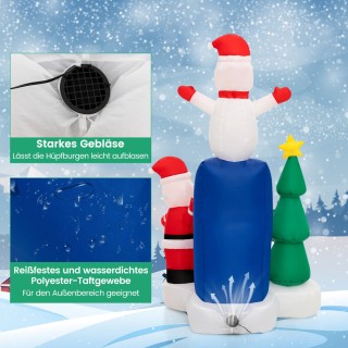 Costway  Φουσκωτός Φωτιζόμενος Γραμματοκιβώτιο Άγιος Βασίλης Πολύχρ...